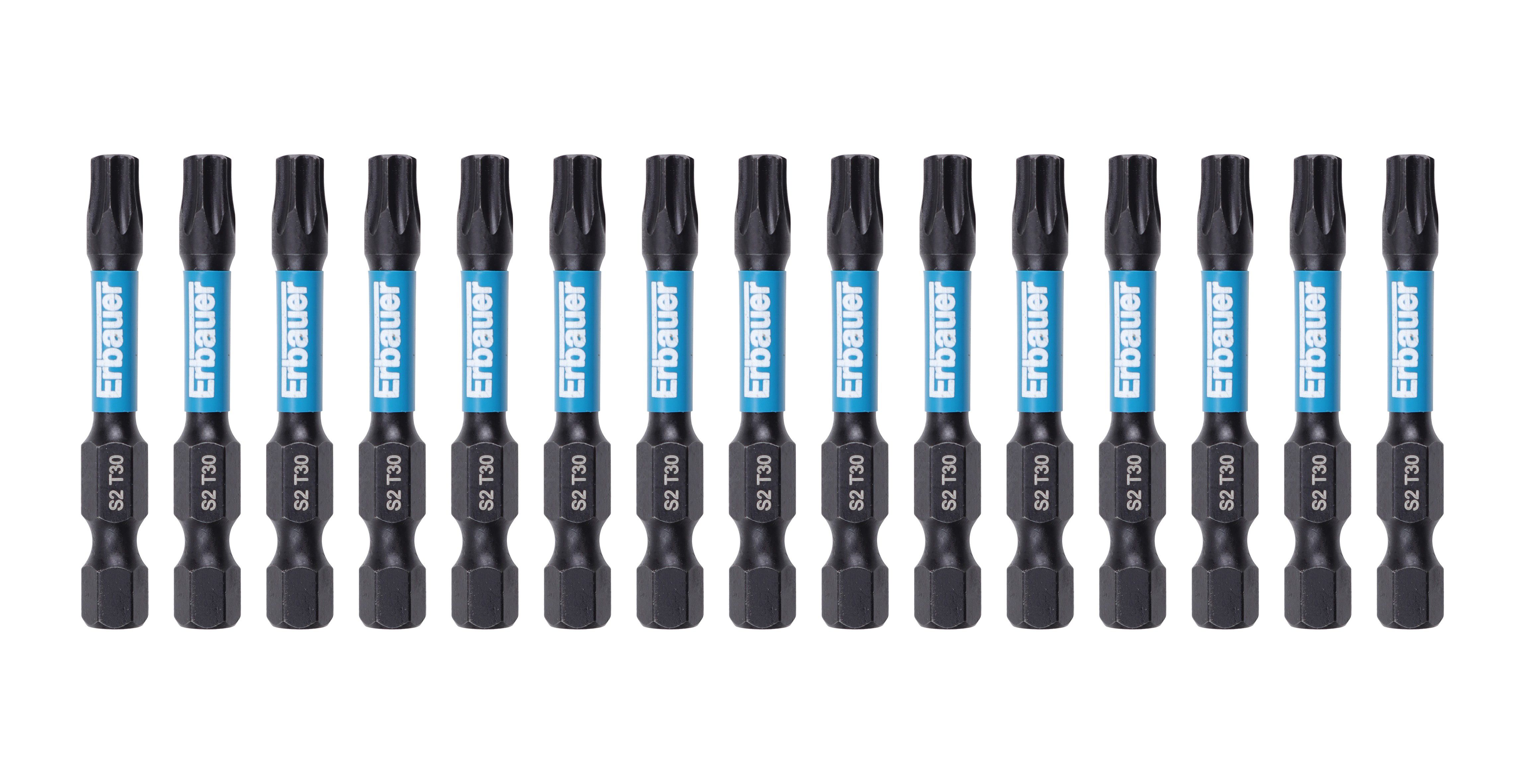 Erbauer TX30 Screwdriver bits TX30 (L)50mm, Set of 15