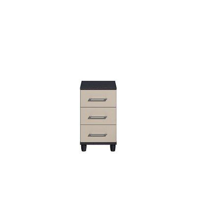 Eris Gloss black & pale grey 3 Drawer Chest of drawers (H)712mm (W)404mm (D)424mm