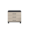 Eris Gloss black & pale grey 3 Drawer Chest of drawers (H)712mm (W)604mm (D)424mm