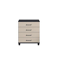 Eris Gloss black & pale grey 4 Drawer Chest of drawers (H)907mm (W)804mm (D)424mm