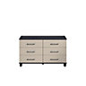 Eris Gloss black & pale grey 6 Drawer Chest of drawers (H)712mm (W)1204mm (D)424mm