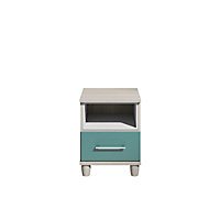 Eris Gloss teal elm effect 1 Drawer Chest of drawers (H)517mm (W)404mm (D)424mm