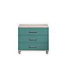 Eris Gloss teal elm effect 3 Drawer Chest of drawers (H)712mm (W)604mm (D)424mm