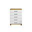 Eris Gloss white oak effect 5 Drawer Chest of drawers (H)1102mm (W)804mm (D)424mm