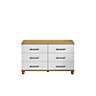 Eris Gloss white oak effect 6 Drawer Chest of drawers (H)712mm (W)1204mm (D)424mm