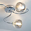 Ersa Cracked glass Chrome effect 3 Lamp Ceiling light