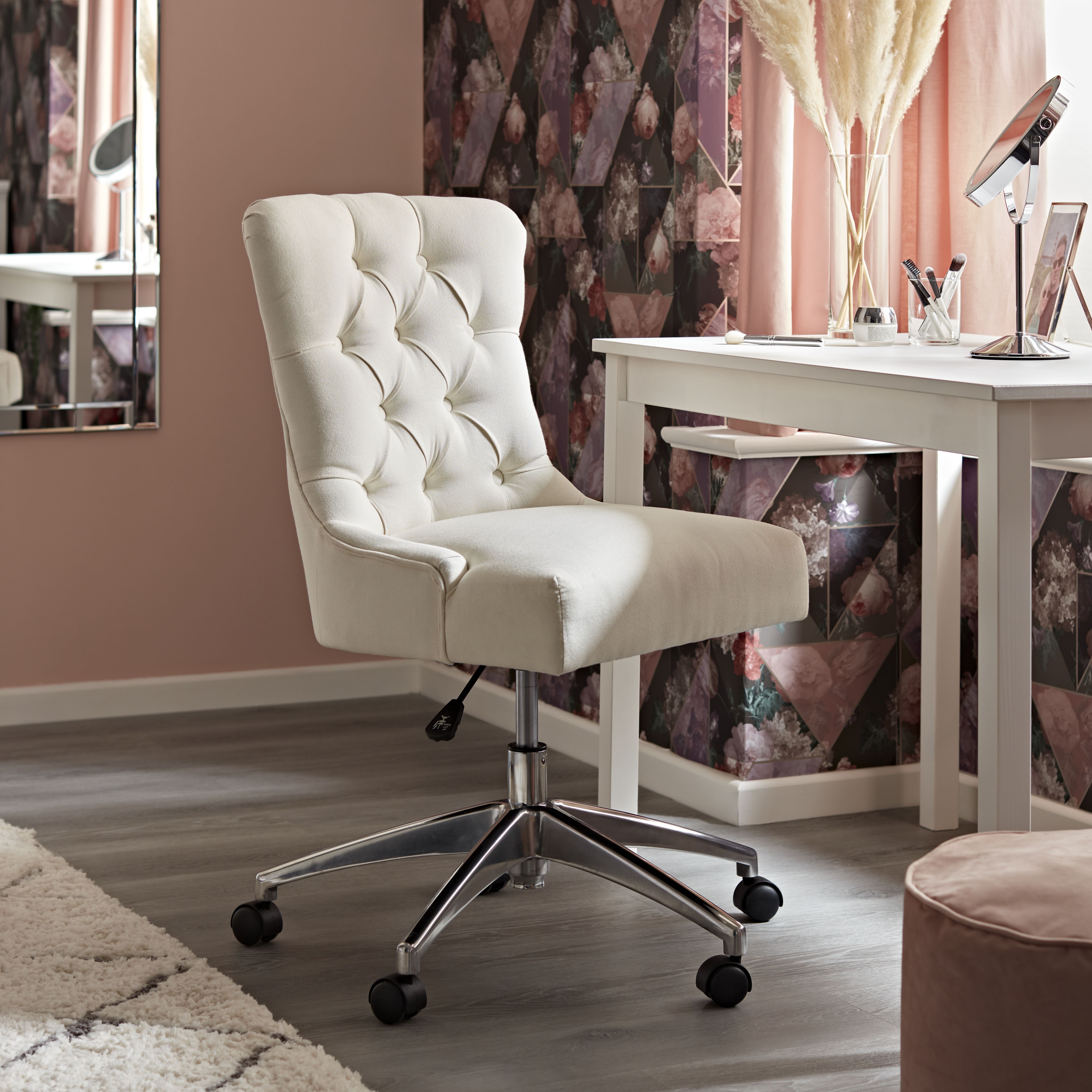 Linen office chair online with arms