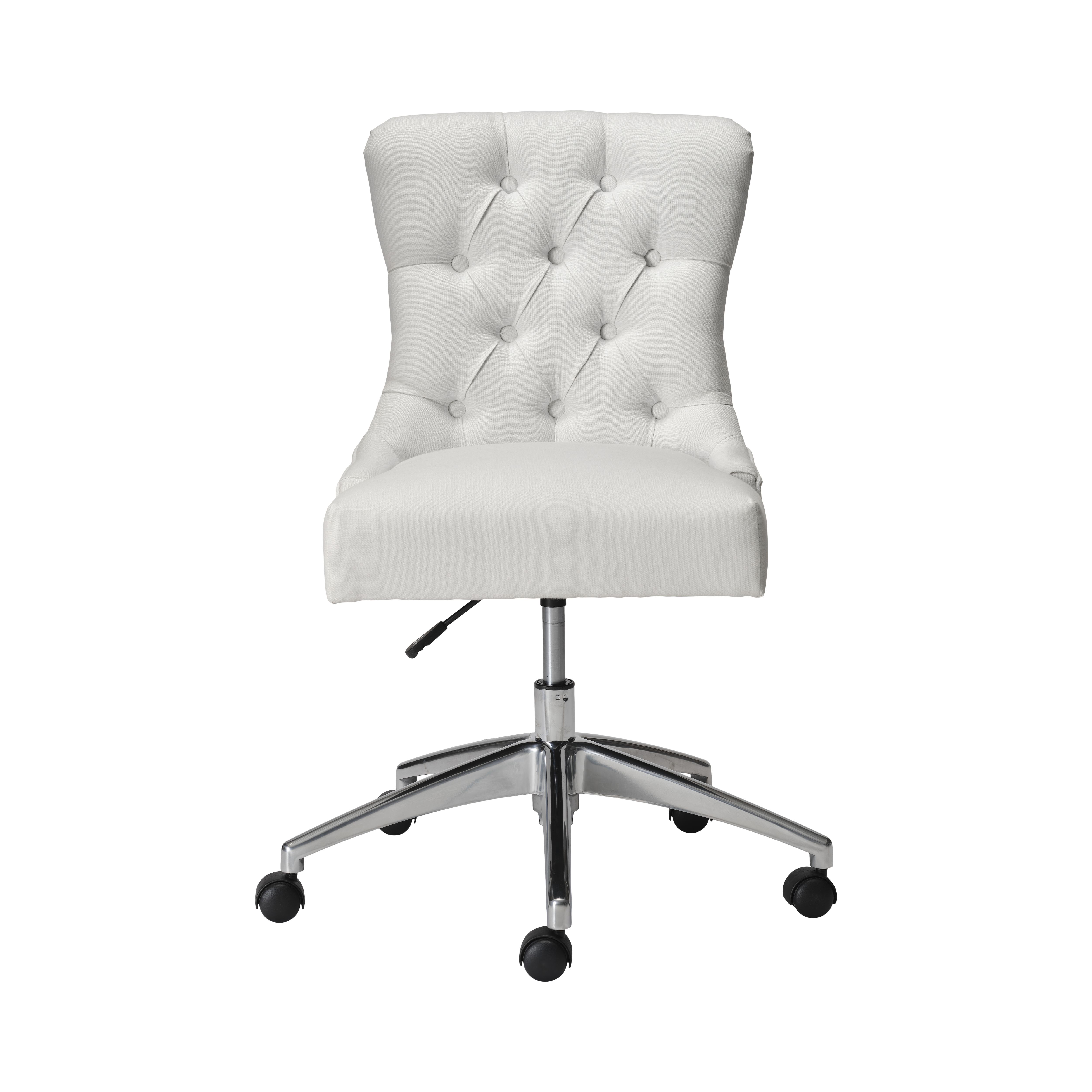 White fabric desk deals chair