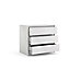Esla High gloss white 3 Drawer Chest of drawers (H)700mm (W)770mm (D)500mm