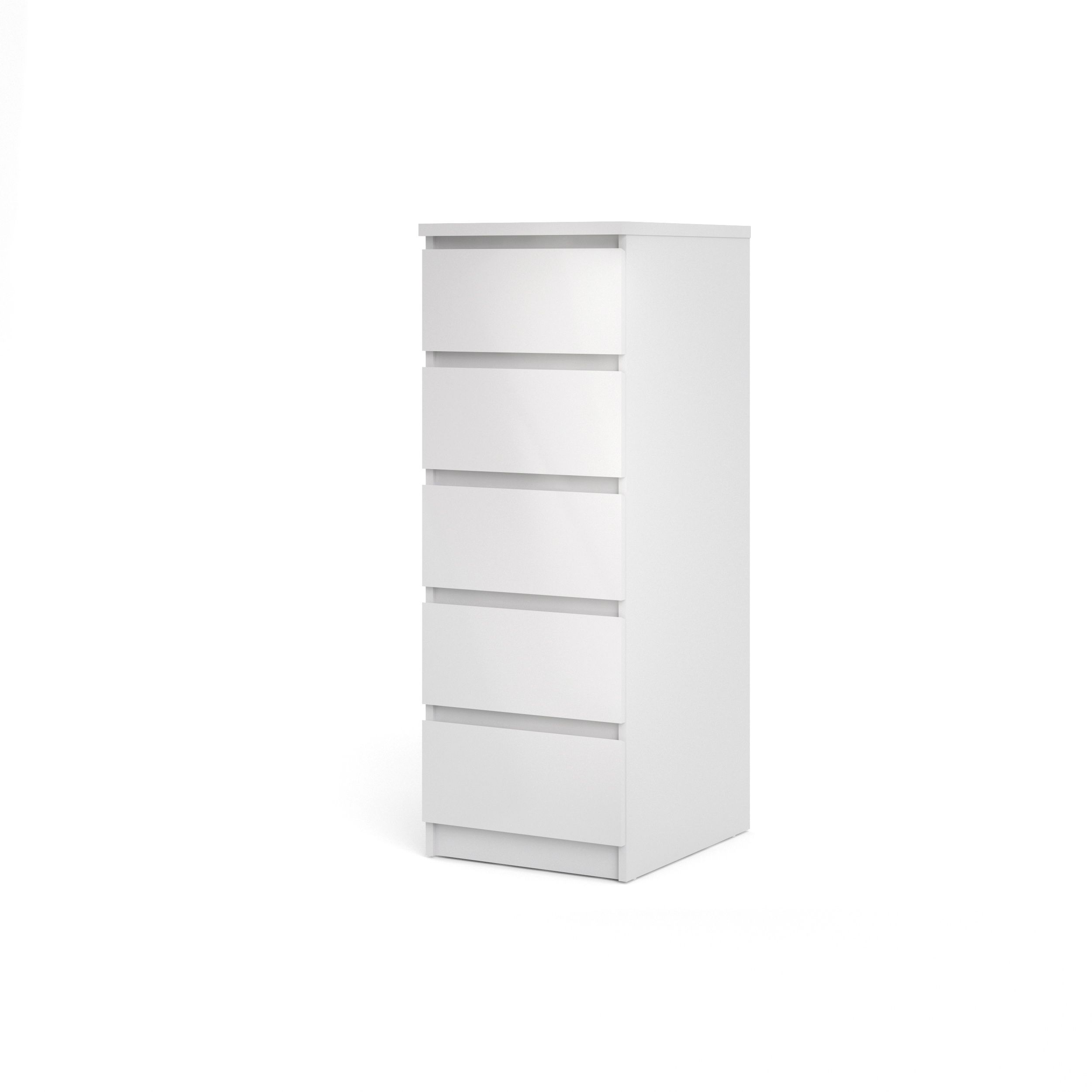 Esla High gloss white 5 Drawer Chest of drawers (H)1100mm (W)400mm (D ...