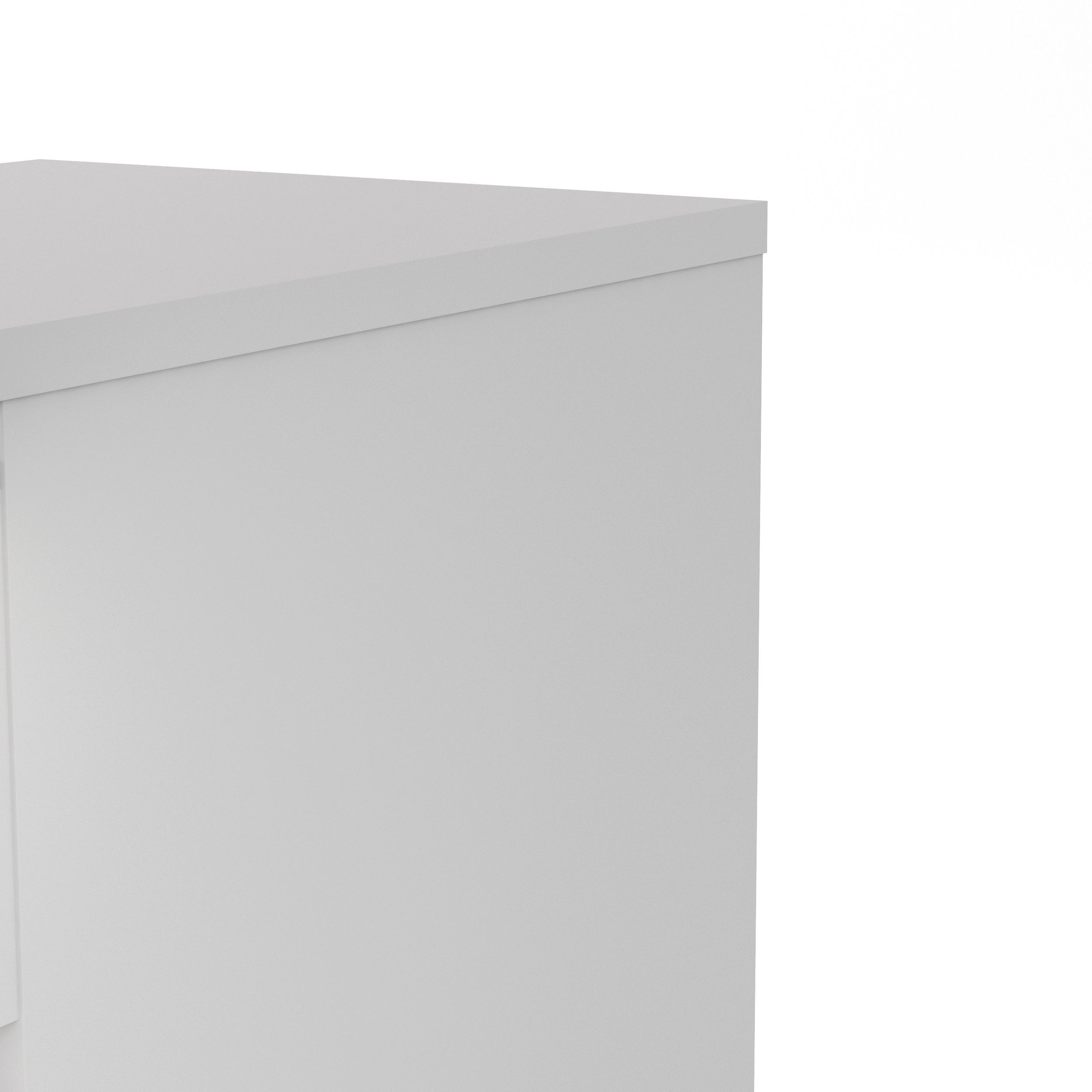 Esla High gloss white 5 Drawer Chest of drawers (H)1100mm (W)400mm (D ...