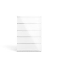 Esla High gloss white 5 Drawer Wide Chest (H)1110mm (W)770mm (D)500mm