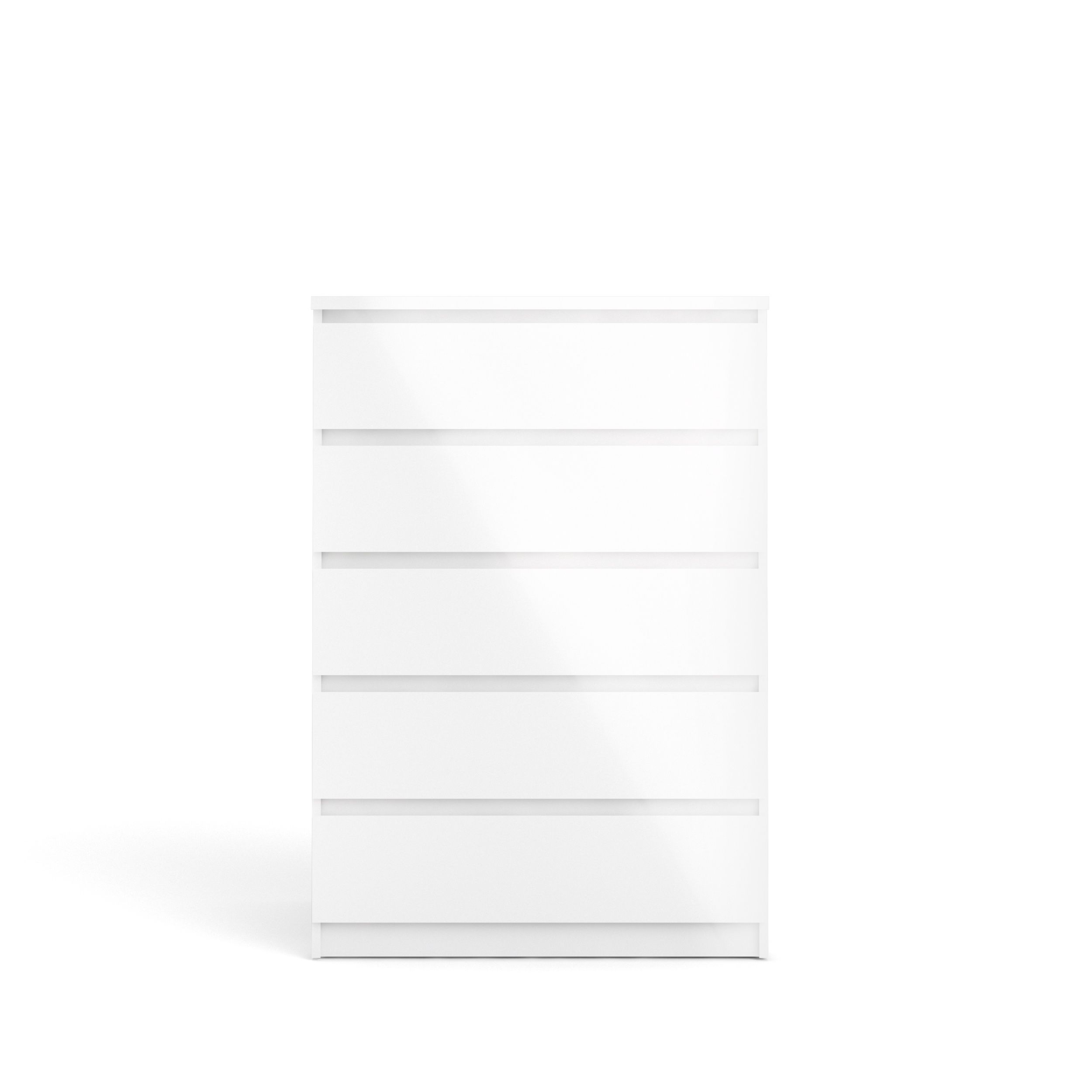 Esla High gloss white 5 Drawer Wide Chest of drawers (H)1110mm (W)770mm ...