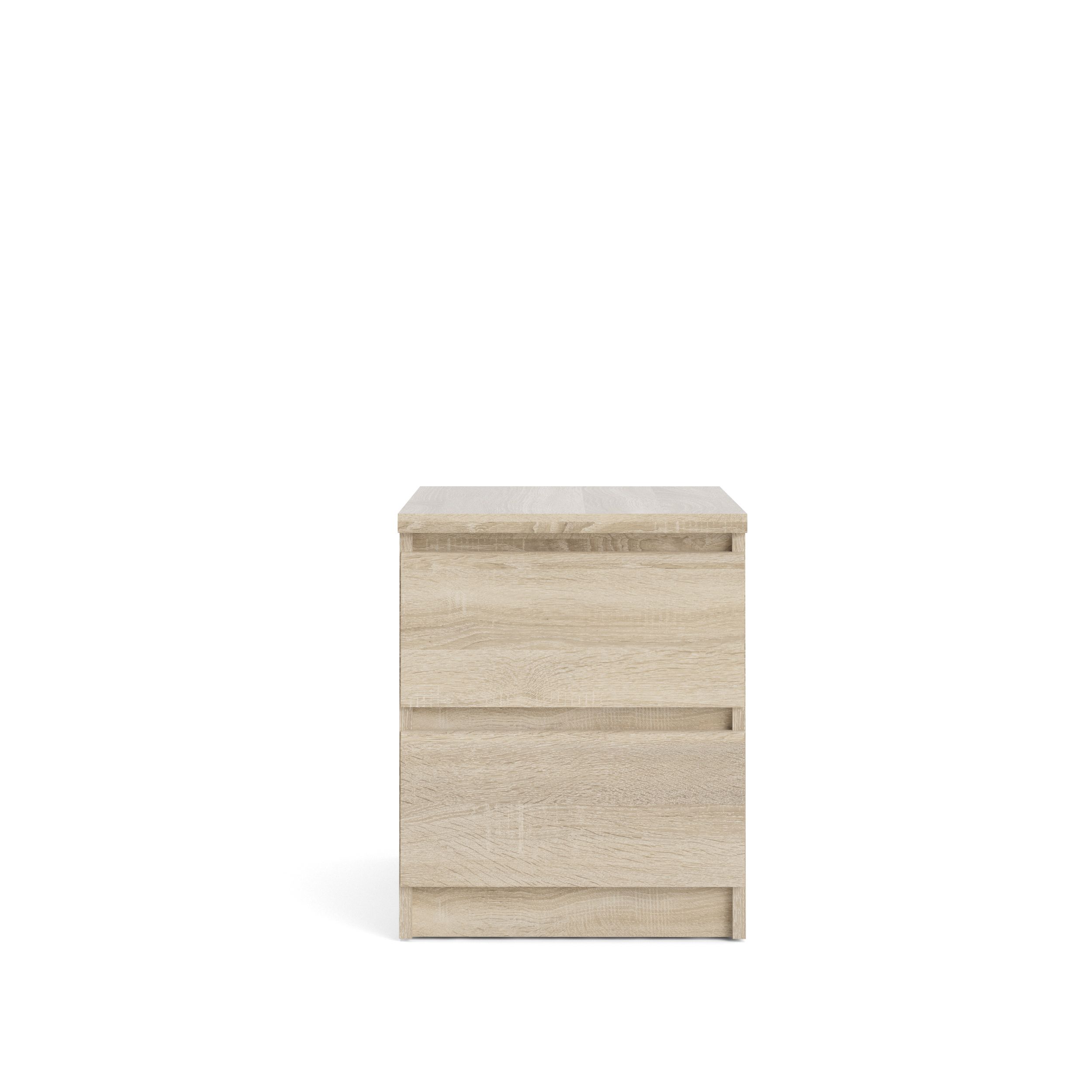 Esla Matt oak effect 2 Drawer Bedside table (H)500mm (W)400mm (D)500mm