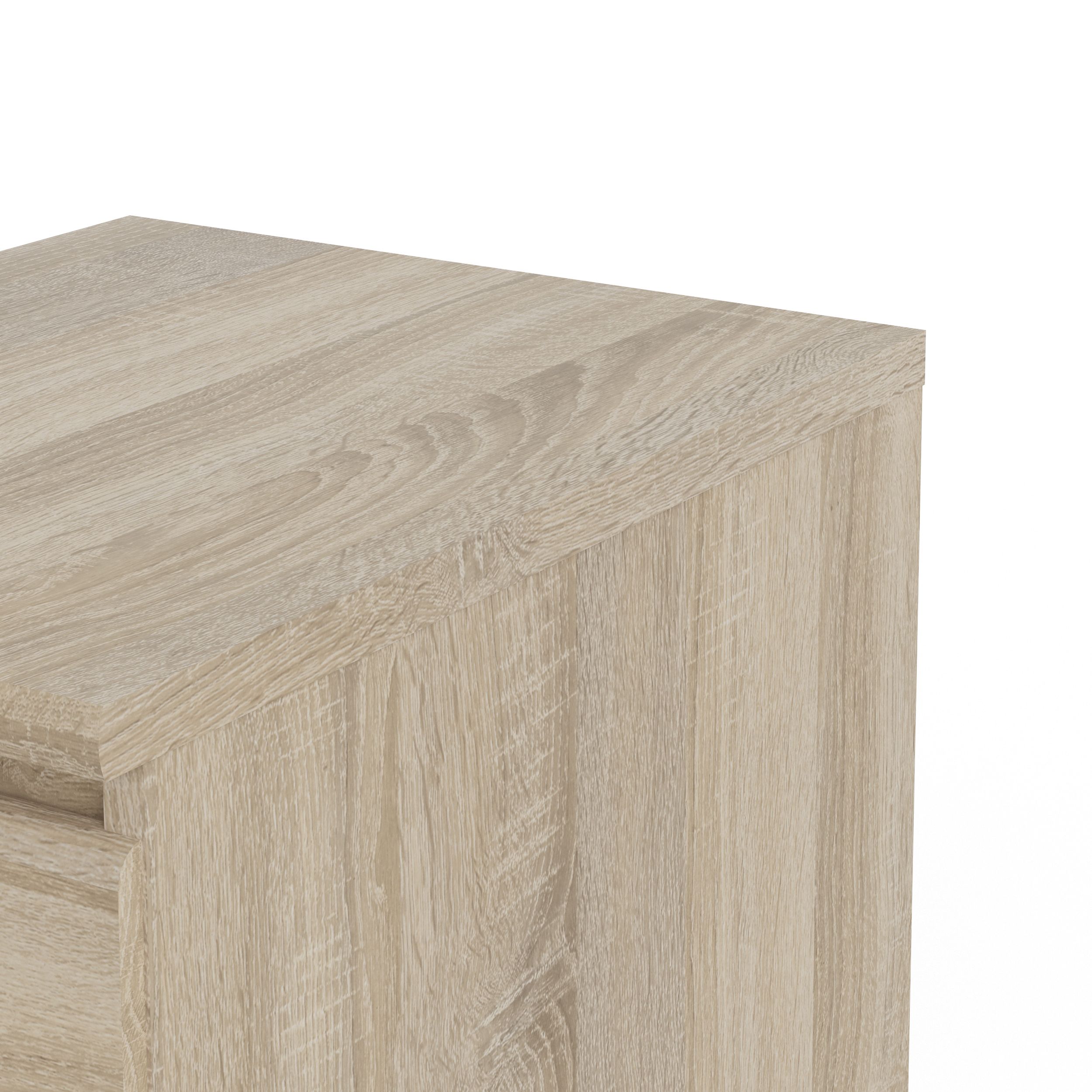 Esla Matt oak effect 2 Drawer Bedside table (H)500mm (W)400mm (D)500mm