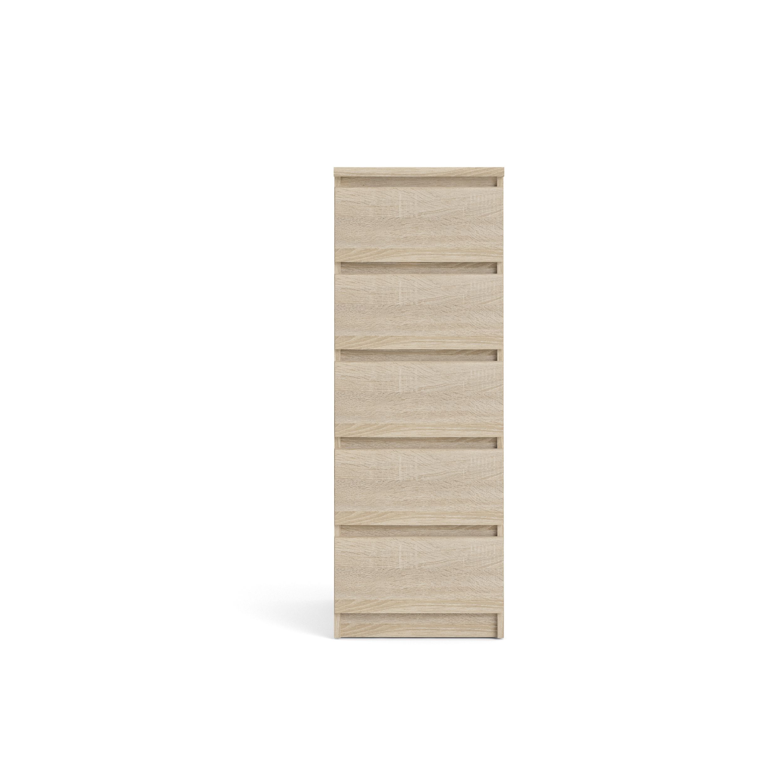 Esla Matt oak effect 5 Drawer Chest of drawers (H)1100mm (W)400mm (D)500mm