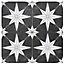 Etoile Black & white Matt Patterned Distressed effect Porcelain Wall & floor Tile, Pack of 7, (L)450mm (W)450mm