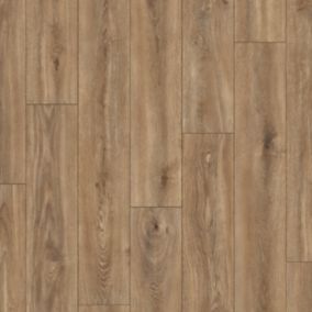 Eurohome Water Resistant Light Brown Oak effect Laminate Flooring, 2.22m² Pack of 9