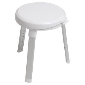 Evekare Deluxe White Freestanding Shower seat (H)1120mm (W)357mm