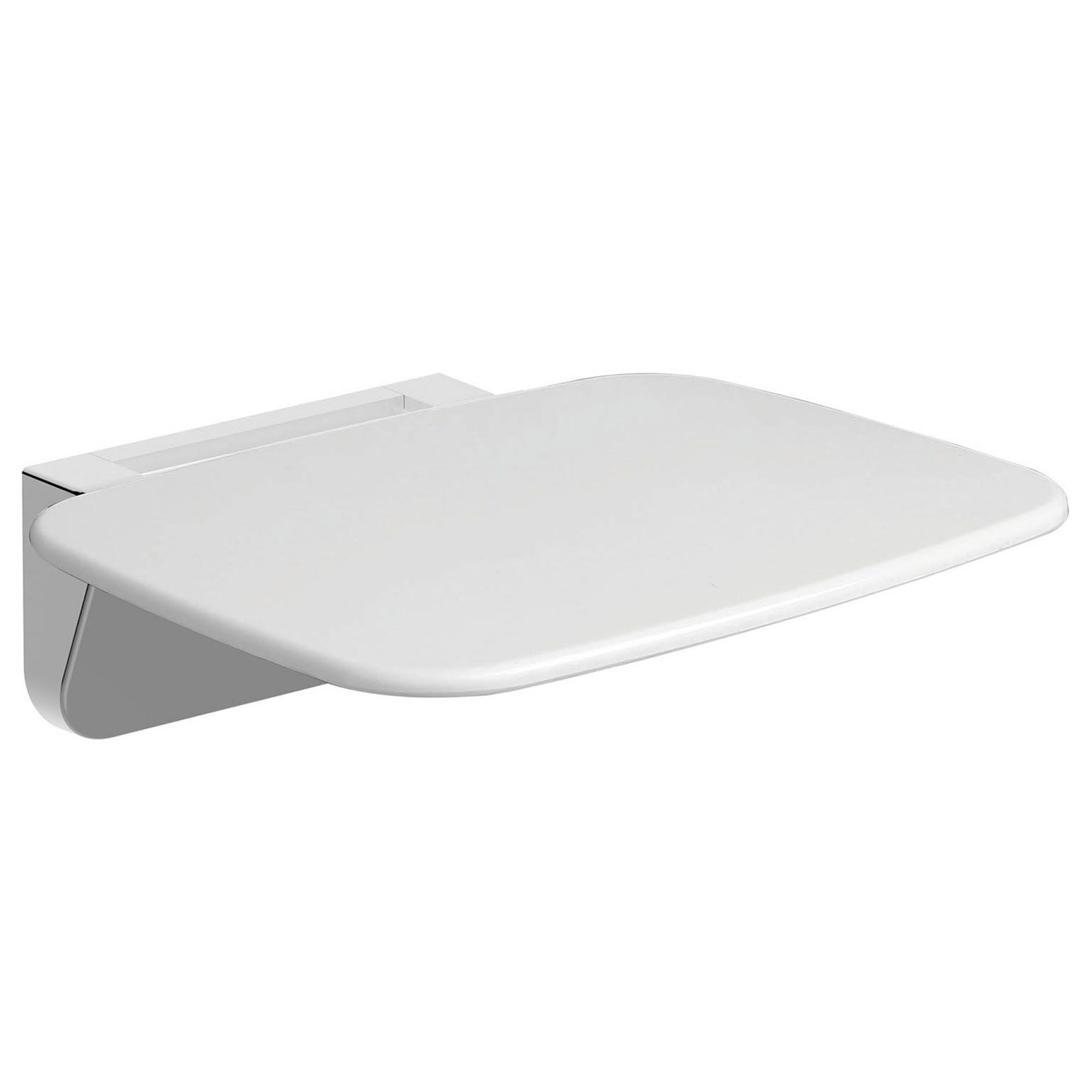 Evekare Fold away White Plastic Wall-mounted Shower seat (H)70mm (W)365mm