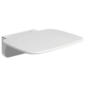 Evekare Fold away White Wall-mounted Shower seat (H)70mm (W)365mm