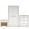 Evie Matt & high gloss white oak effect 3 piece Bedroom furniture set