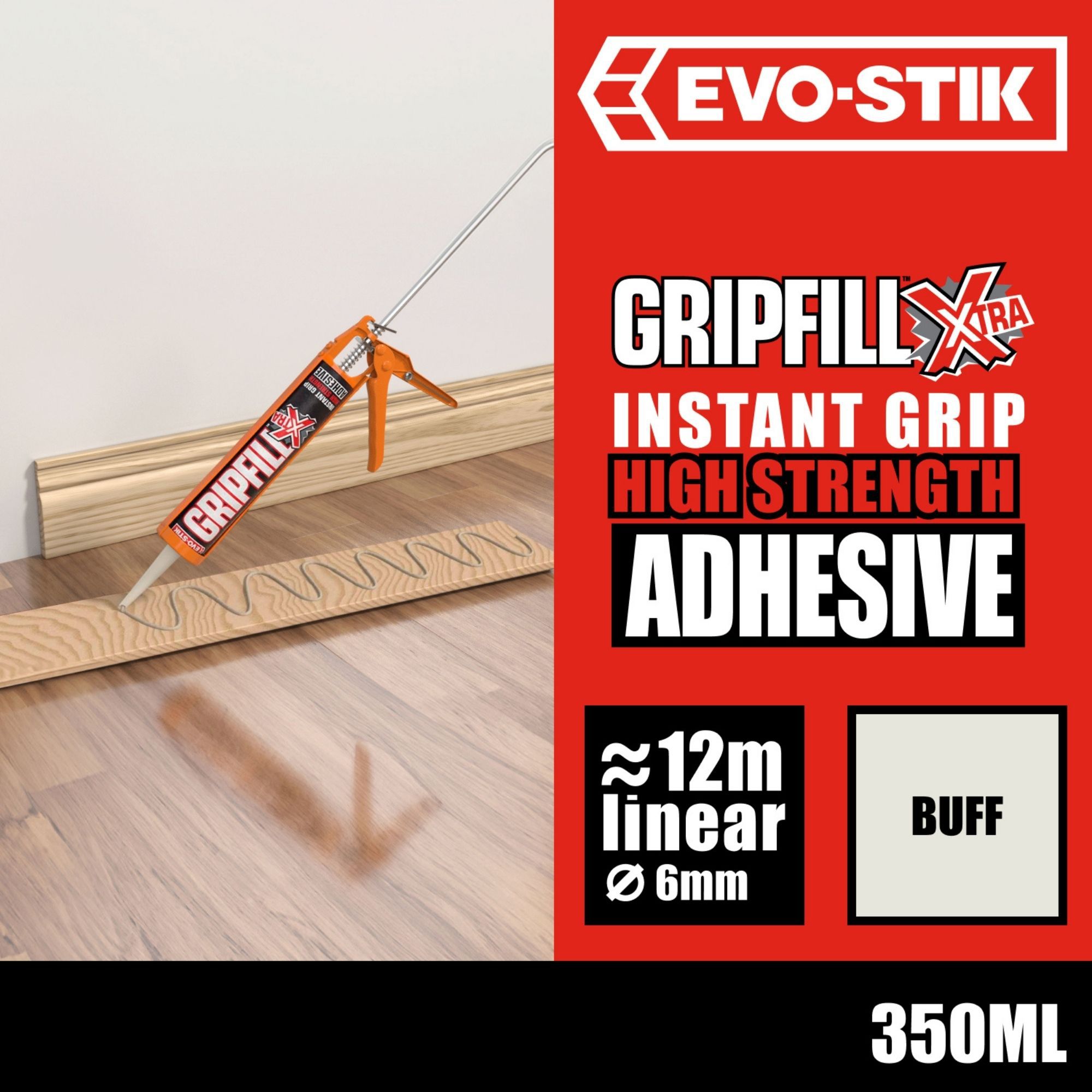 Evo-Stik Gripfill Buff Waterproof Grab adhesive, Volume 350ml