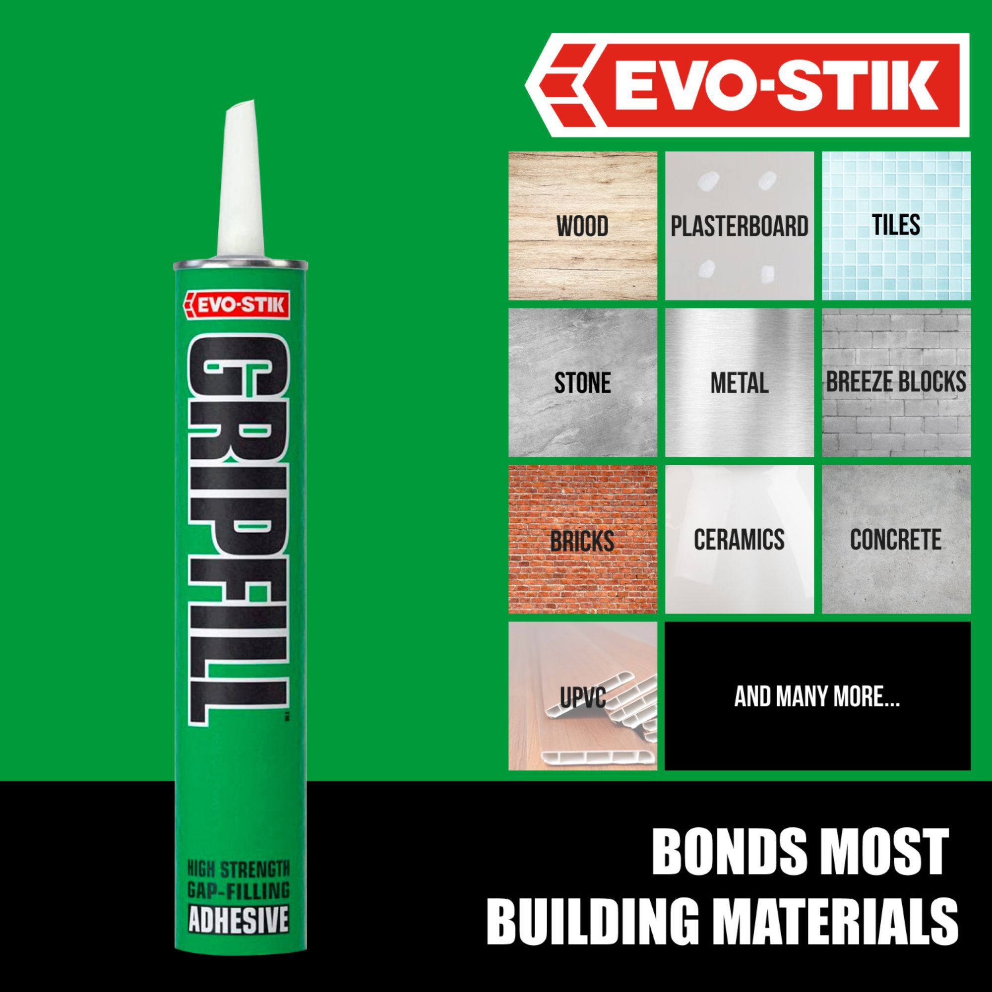 Evo-Stik Gripfill Grey Grab adhesive, Volume 350ml