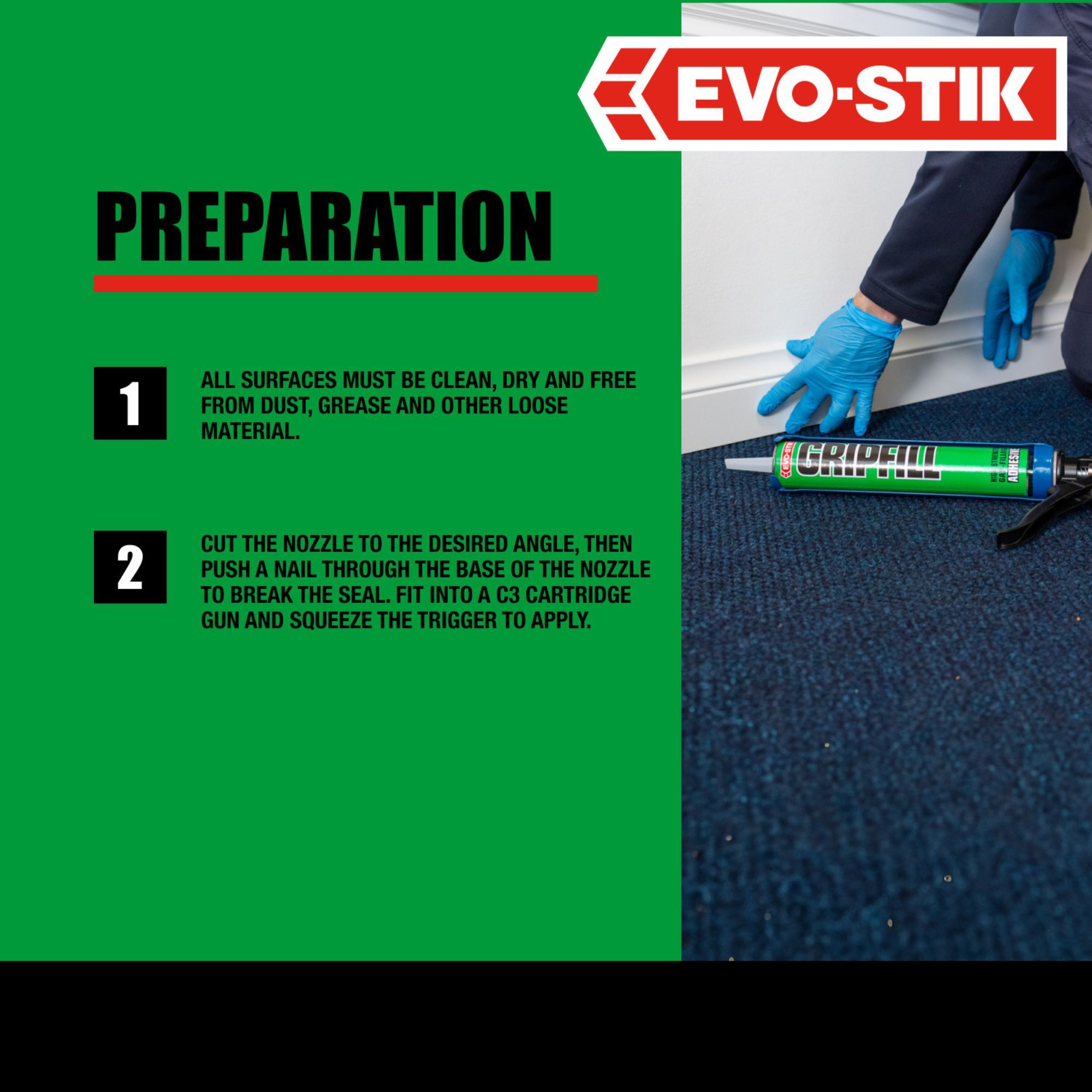 Evo-Stik Gripfill Grey Grab adhesive, Volume 350ml