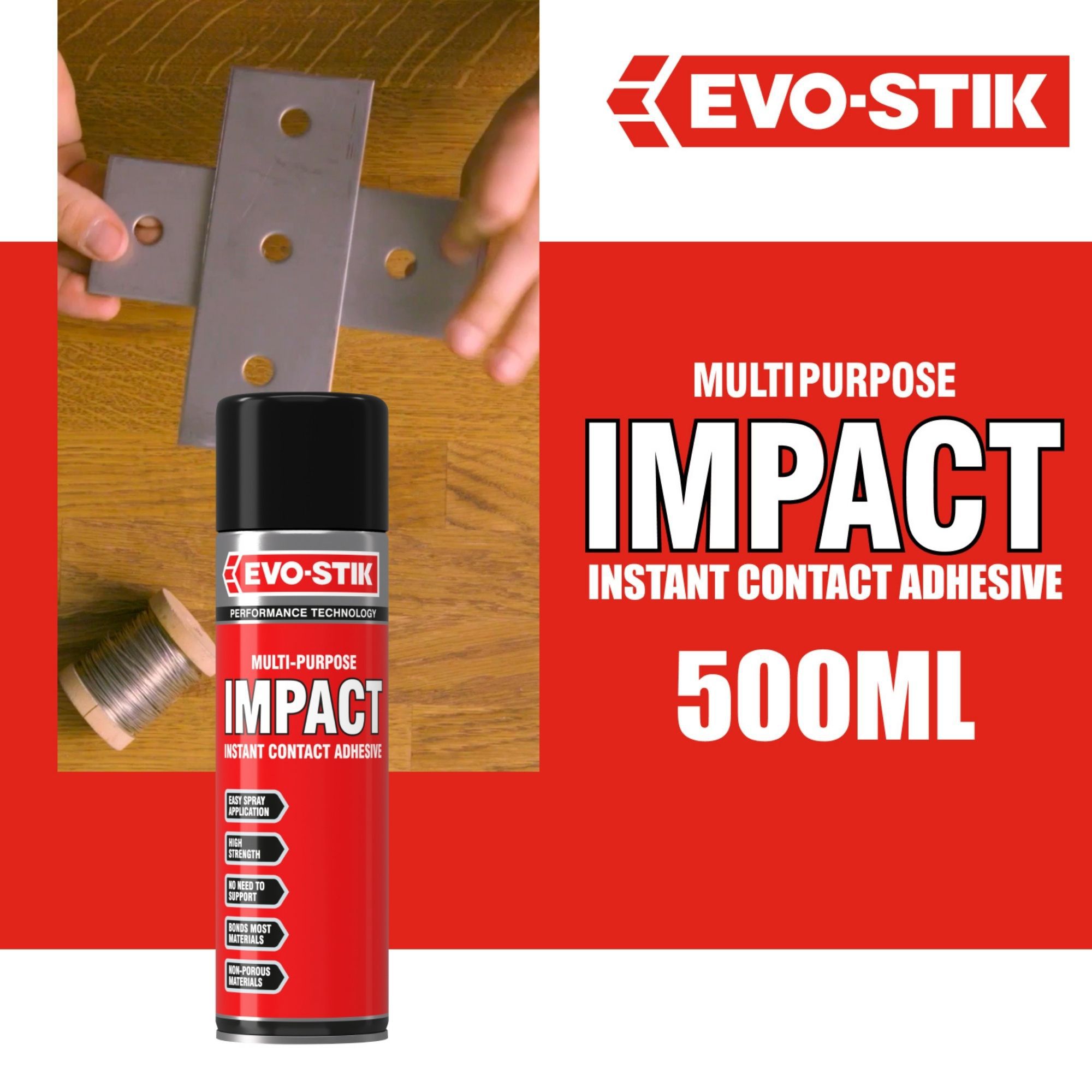 Evo-Stik Impact Solvent-based Spray contact adhesive 500ml