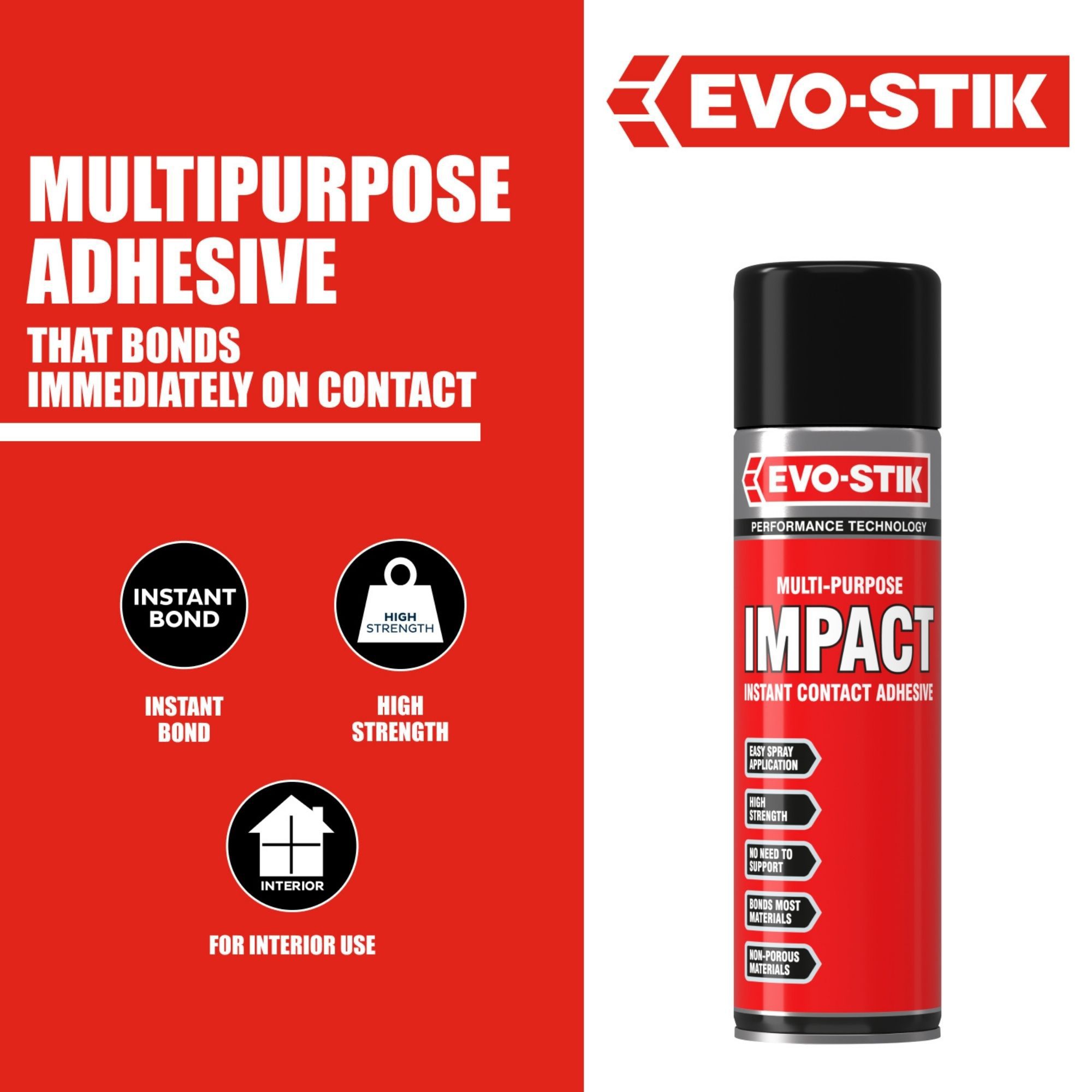 Evo-Stik Impact Solvent-based Spray contact adhesive 500ml