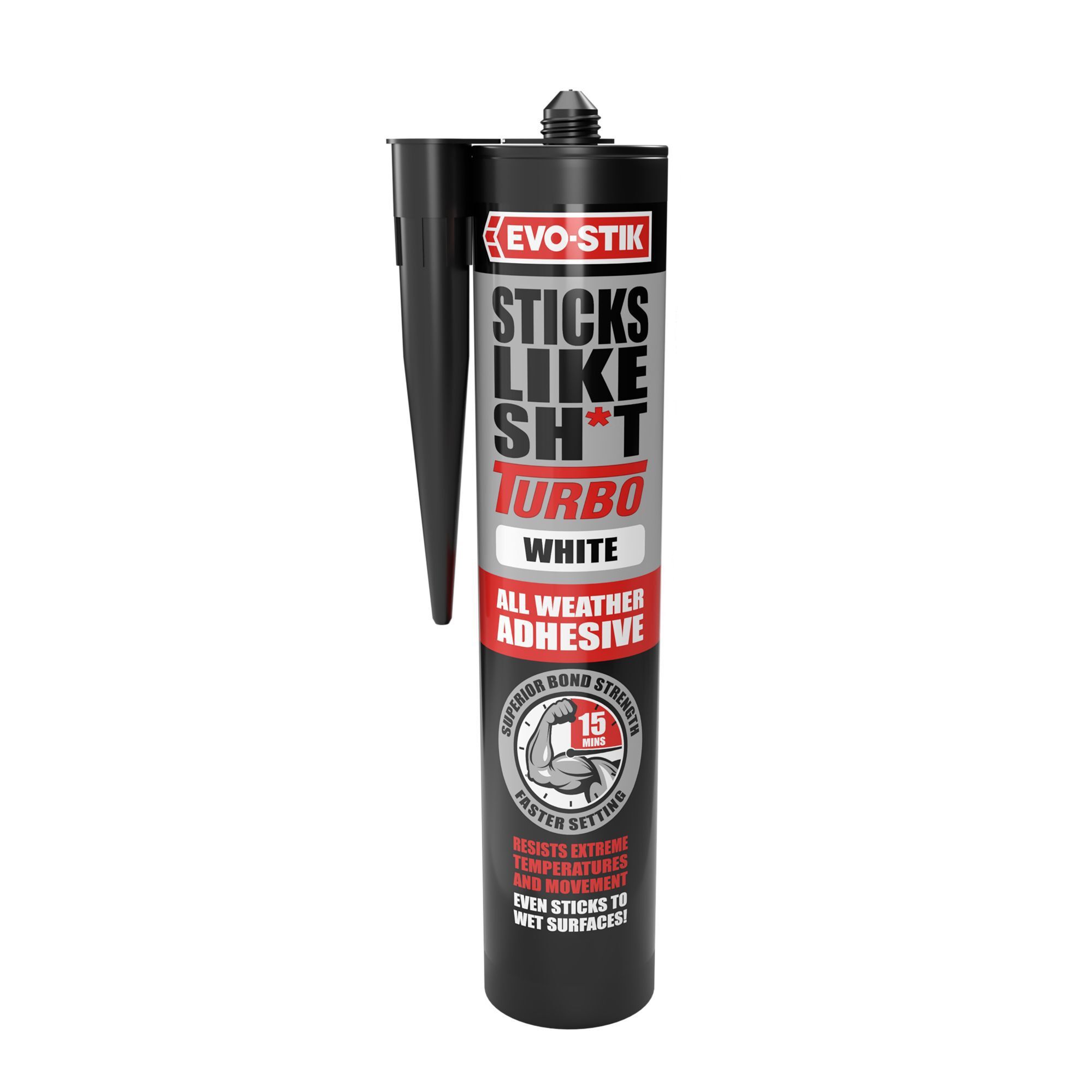 Evo-Stik Sticks Like Sh*t Turbo White Waterproof Grab adhesive, Volume 290ml