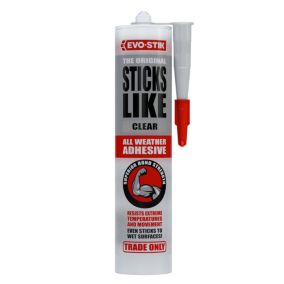 Evo-Stik Sticks Like Weatherproof Solvent-free Clear Grab adhesive 290ml