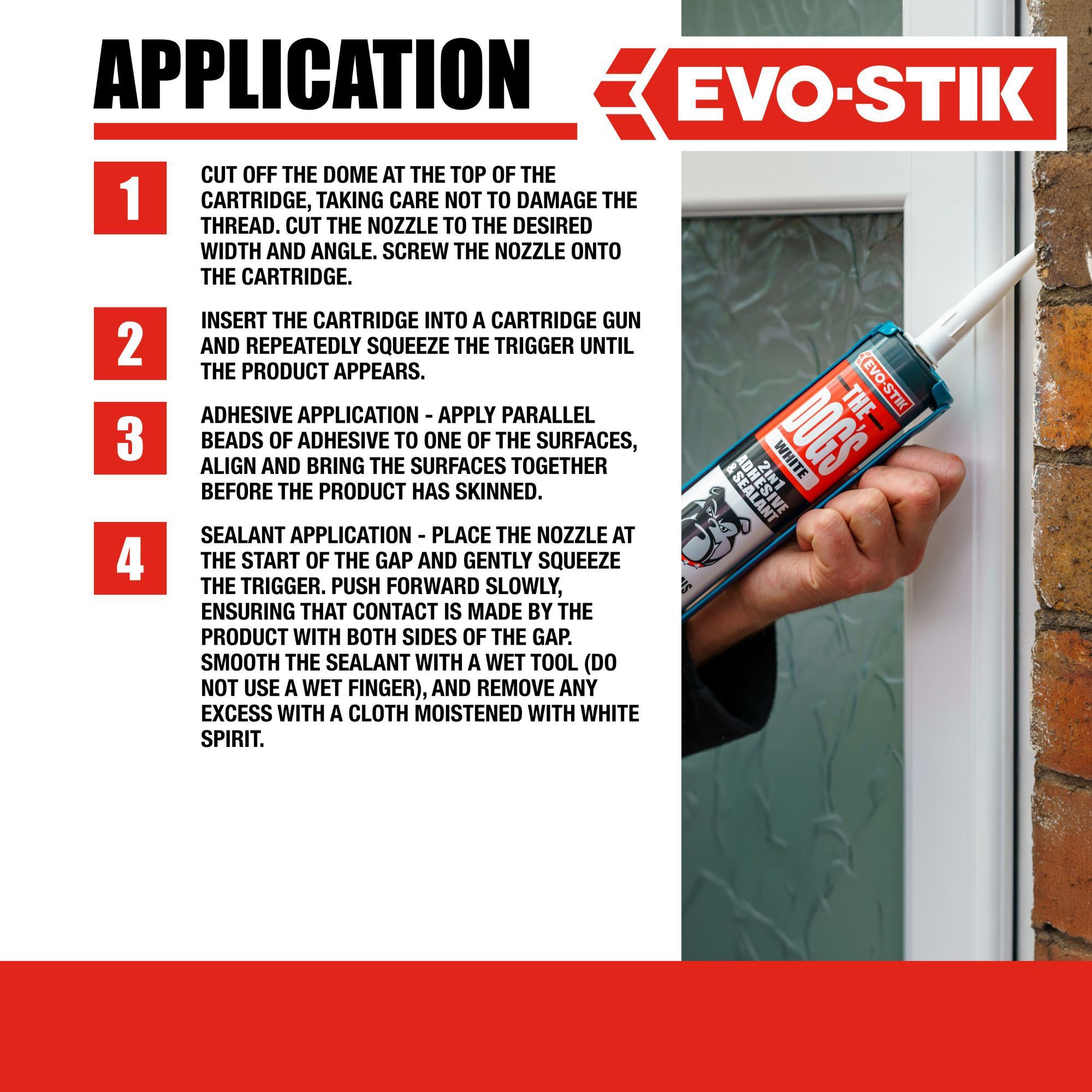 Evo-Stik The Dog's White Weatherproof Skirting board Grab adhesive & sealant, Volume 290ml