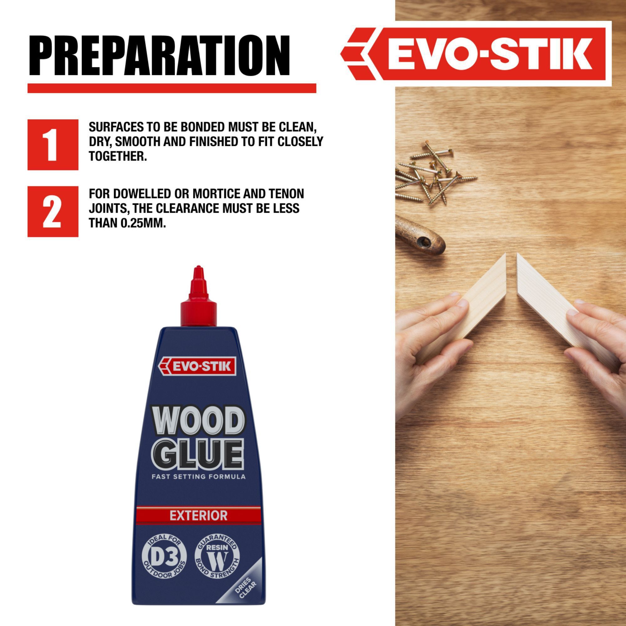 Evo-Stik Wood glue - exterior Adhesive, 1L