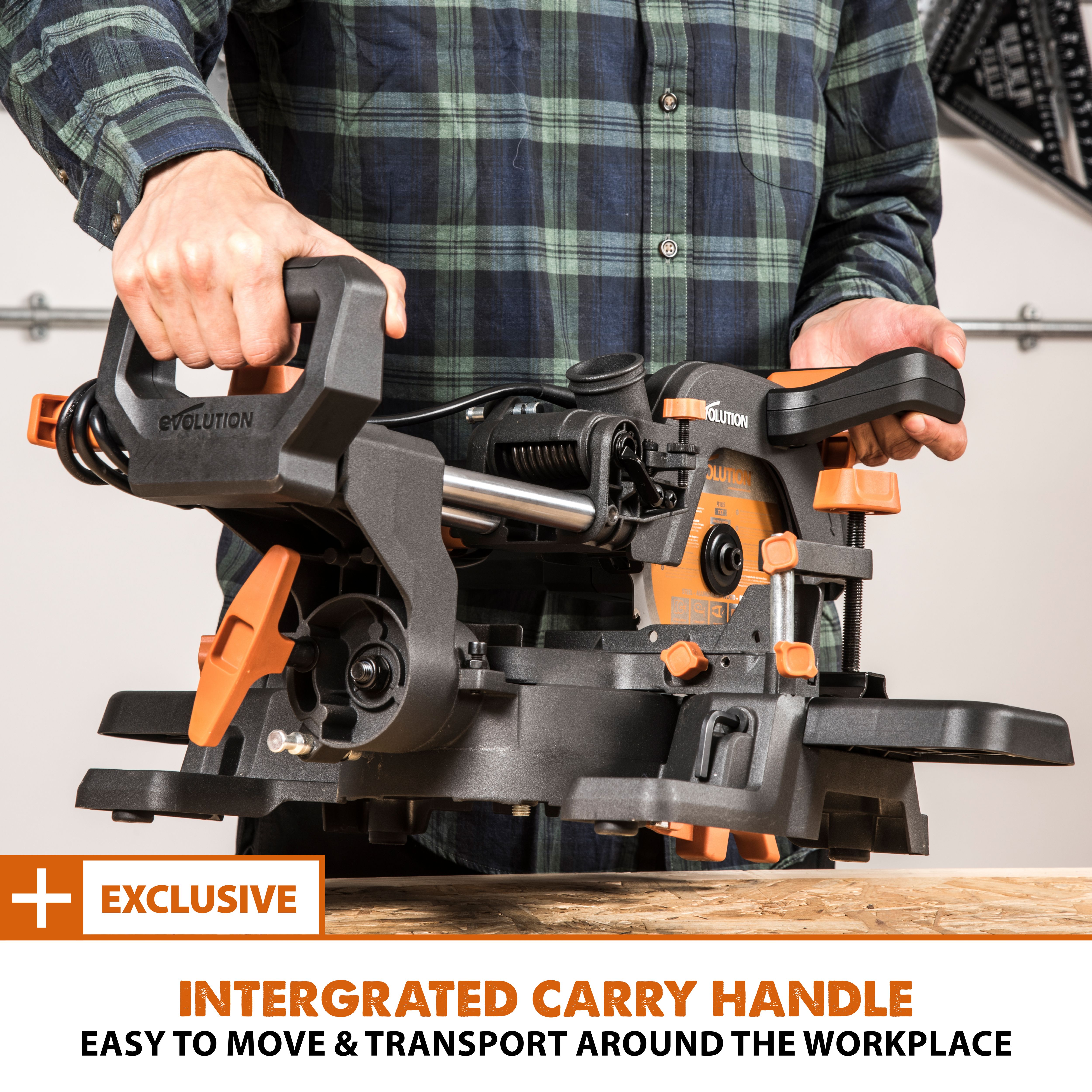 Evolution 1200W 230-240V 185mm Corded Sliding mitre saw R185SMS+