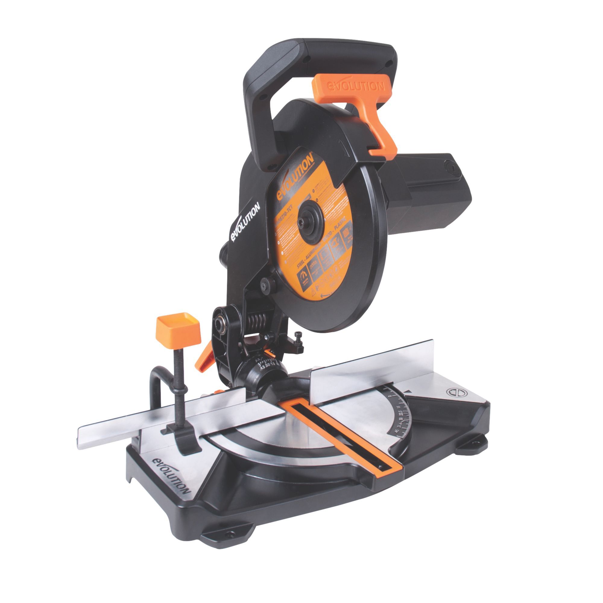 Evolution 10w 240v 210mm Compound Mitre Saw R210cms Diy At B Q