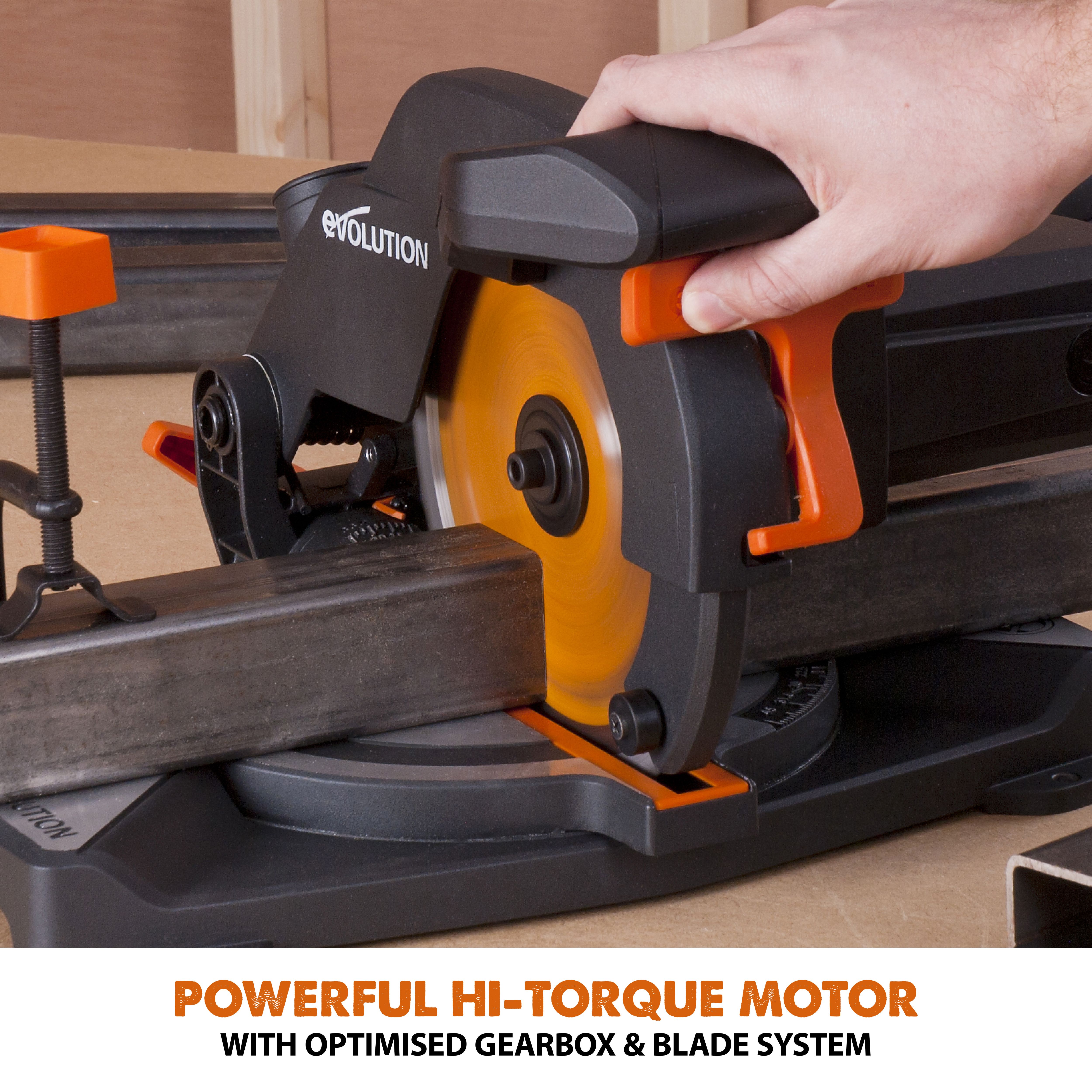 Evolution 1200W 240V 210mm Corded Compound mitre saw R210CMS