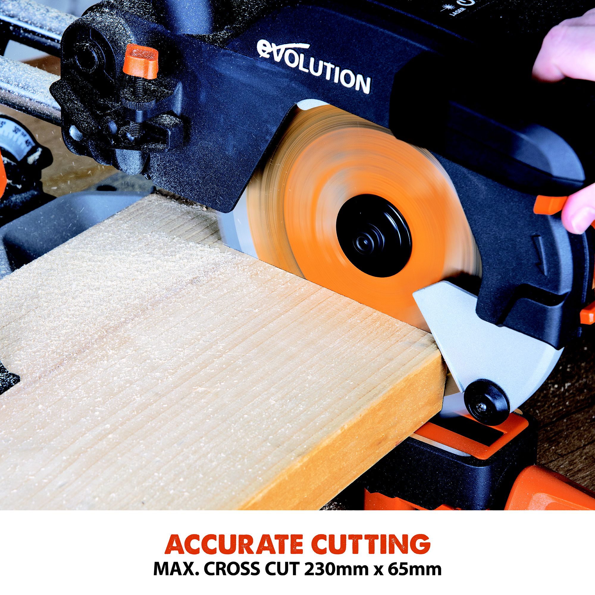 Evolution 1500w 240v 210mm sliding mitre saw hotsell