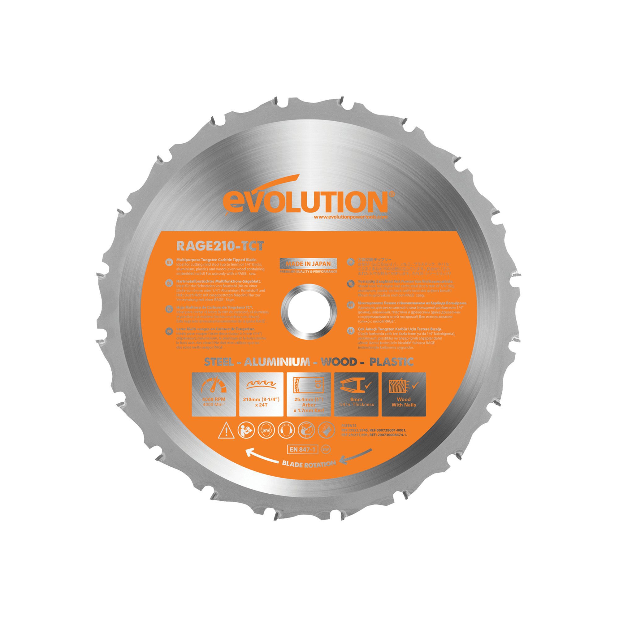 Evolution 16T Circular saw blade (Dia)185mm