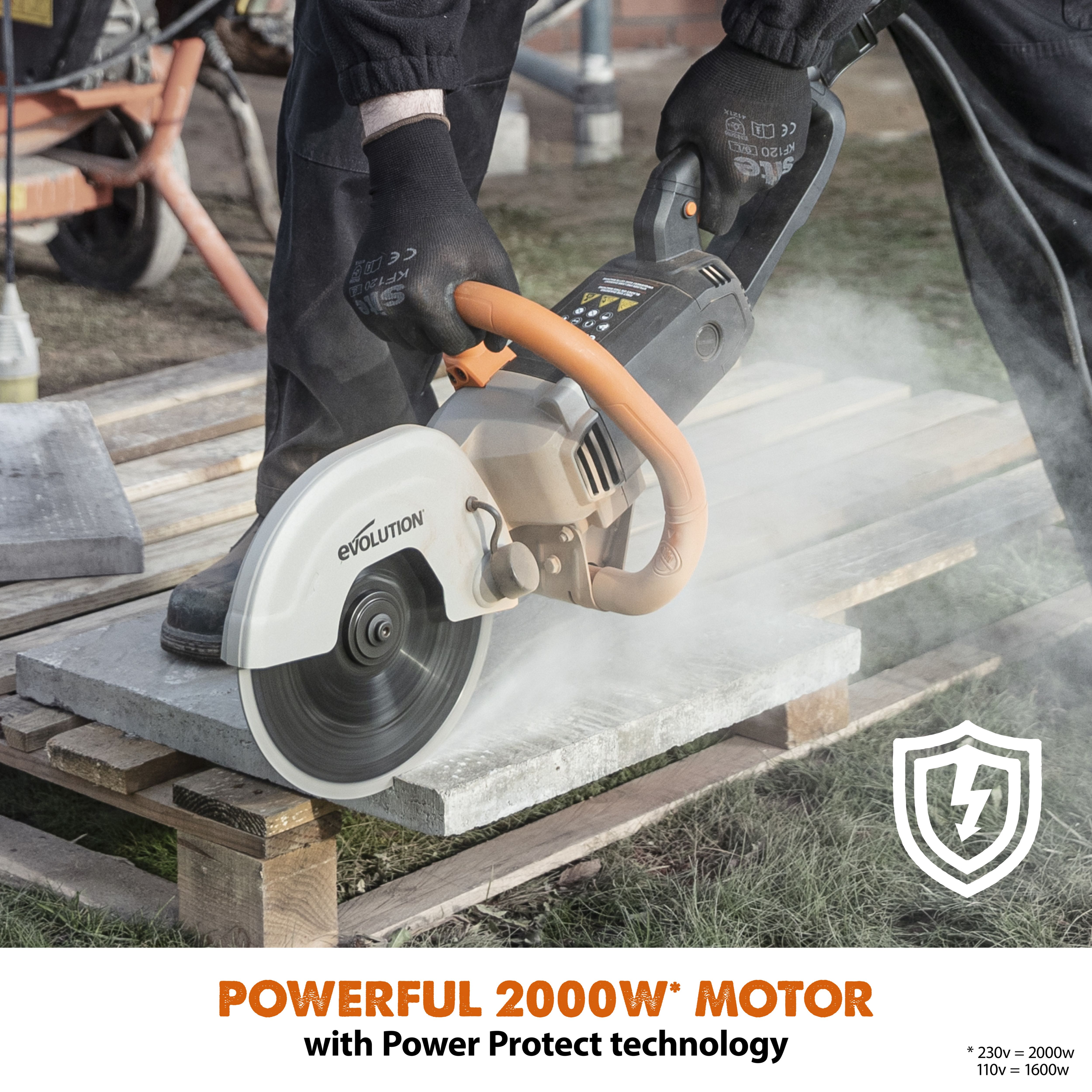 Evolution 2000W 230-240V 230mm Corded Disc cutter R230DCT