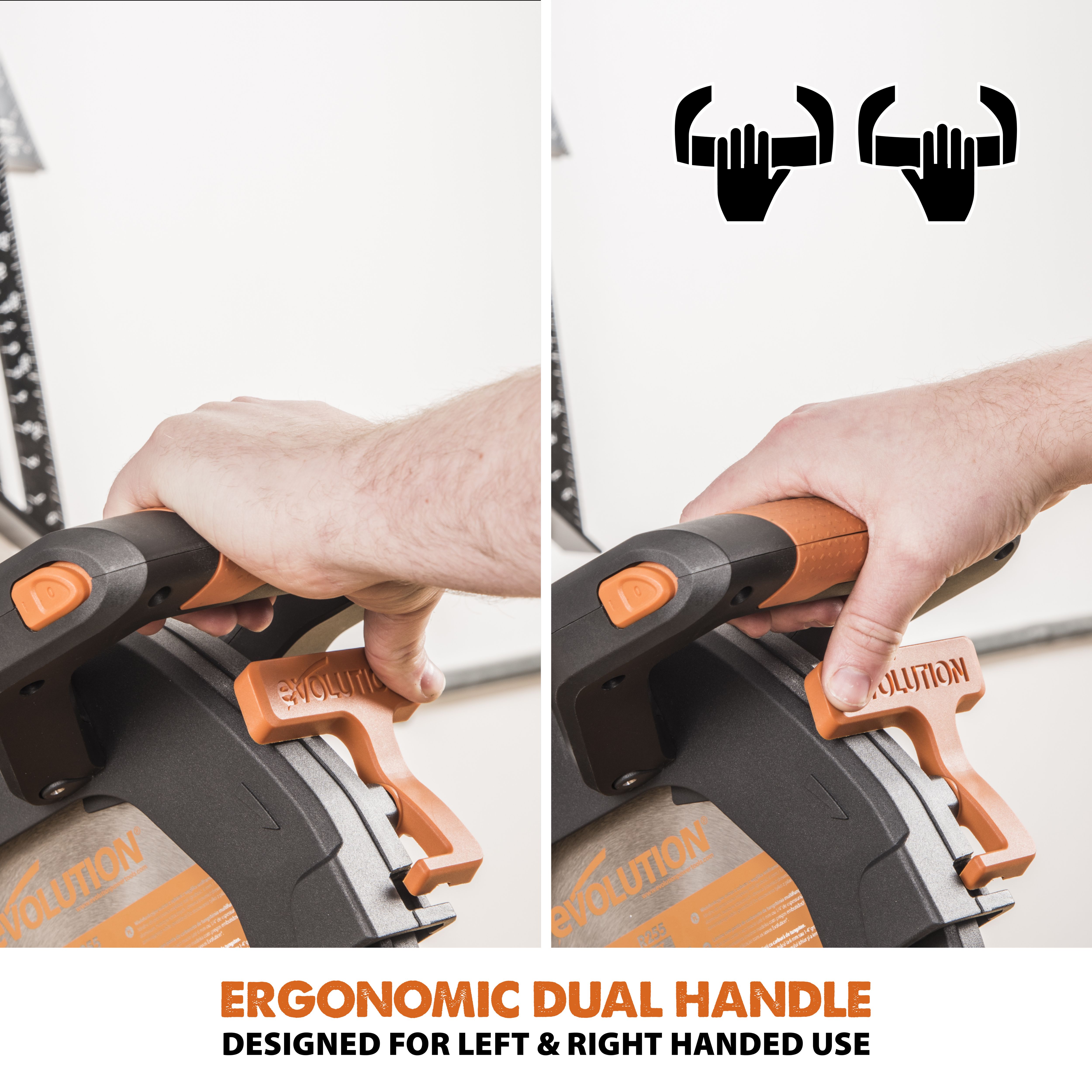 Evolution 2000W 230-240V 255mm Corded Sliding double compound mitre saw R255SMS+