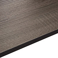 Exilis 12.5mm Topia Dark wood effect Laminate Square edge Kitchen Curved Worktop, (L)950mm