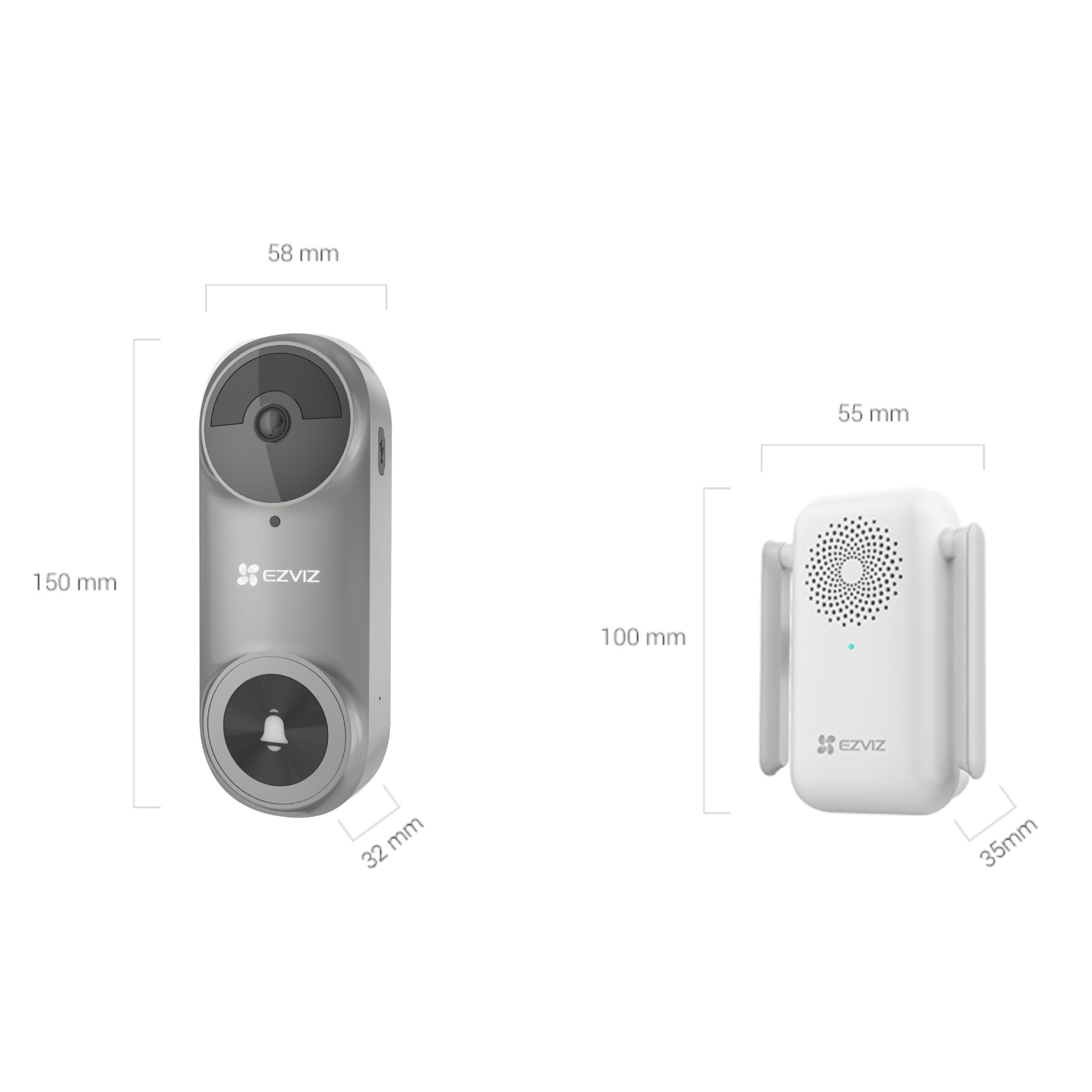 Ezviz DB2 Grey Wireless Video doorbell