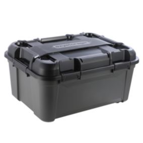 Ezy Storage Bunker tough Black 120L XL Stackable Wheeled Storage box with Lid