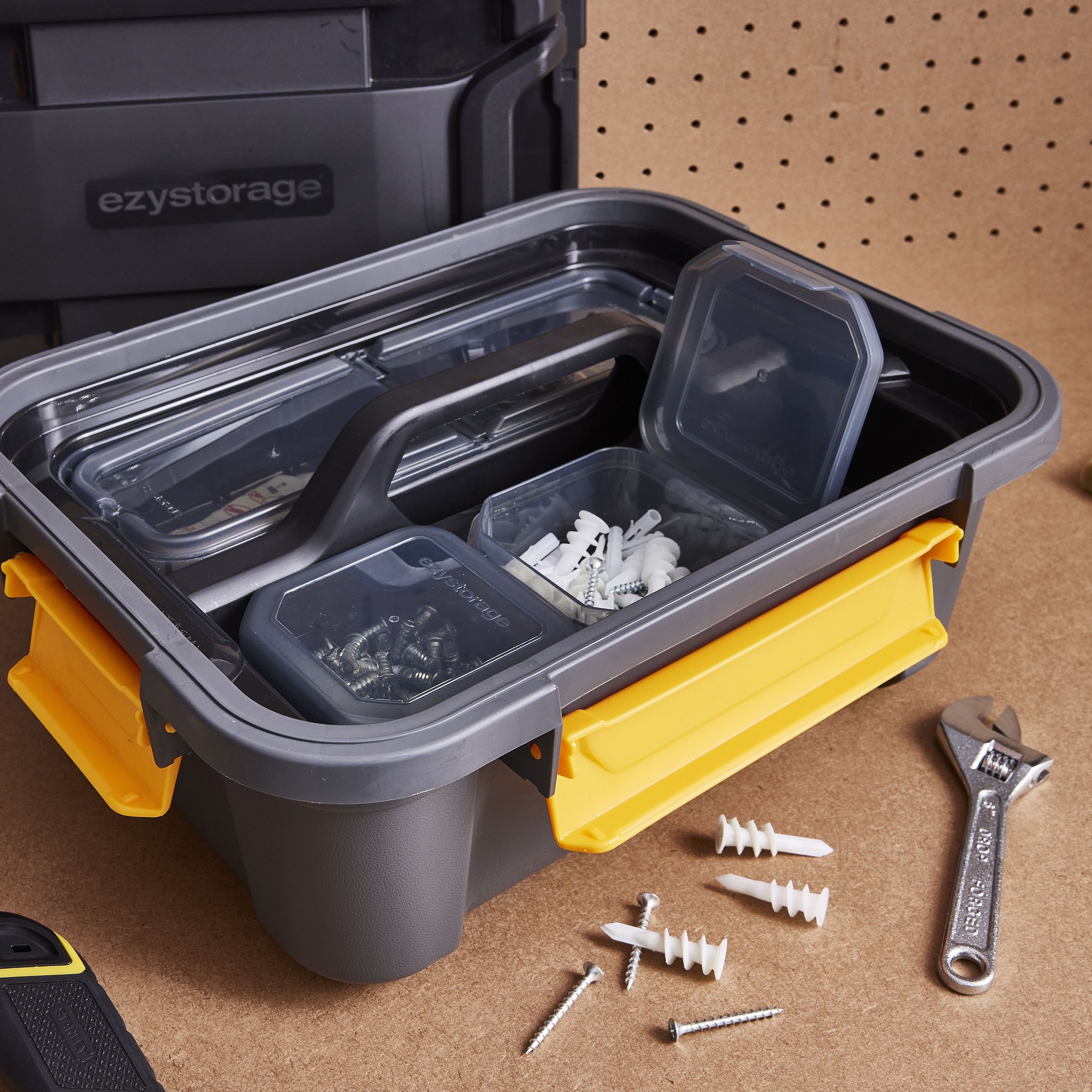 Ezy Storage Bunker tough Clear Organiser with 1 compartments