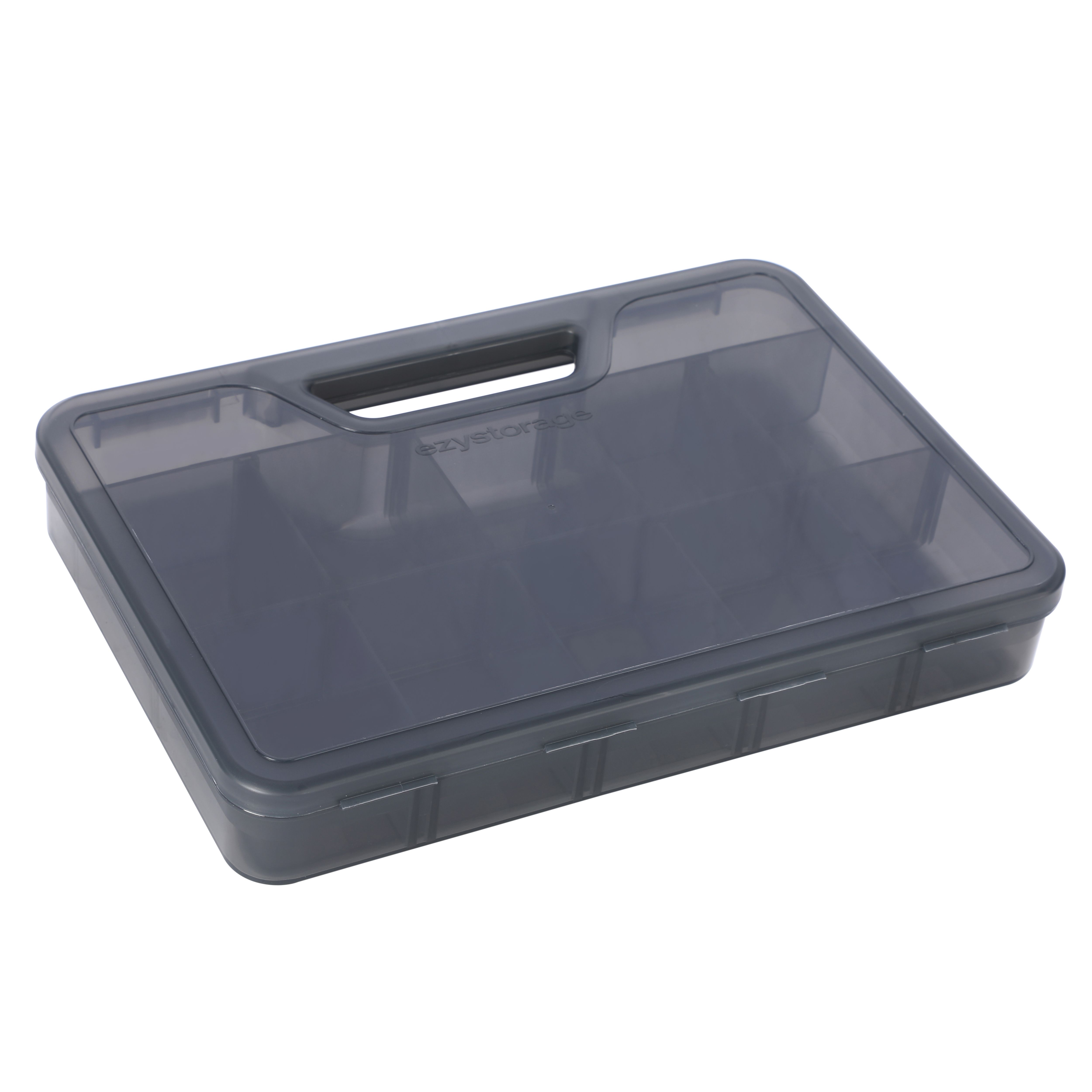 Ezy Storage Bunker tough Clear Organiser with 12 compartment