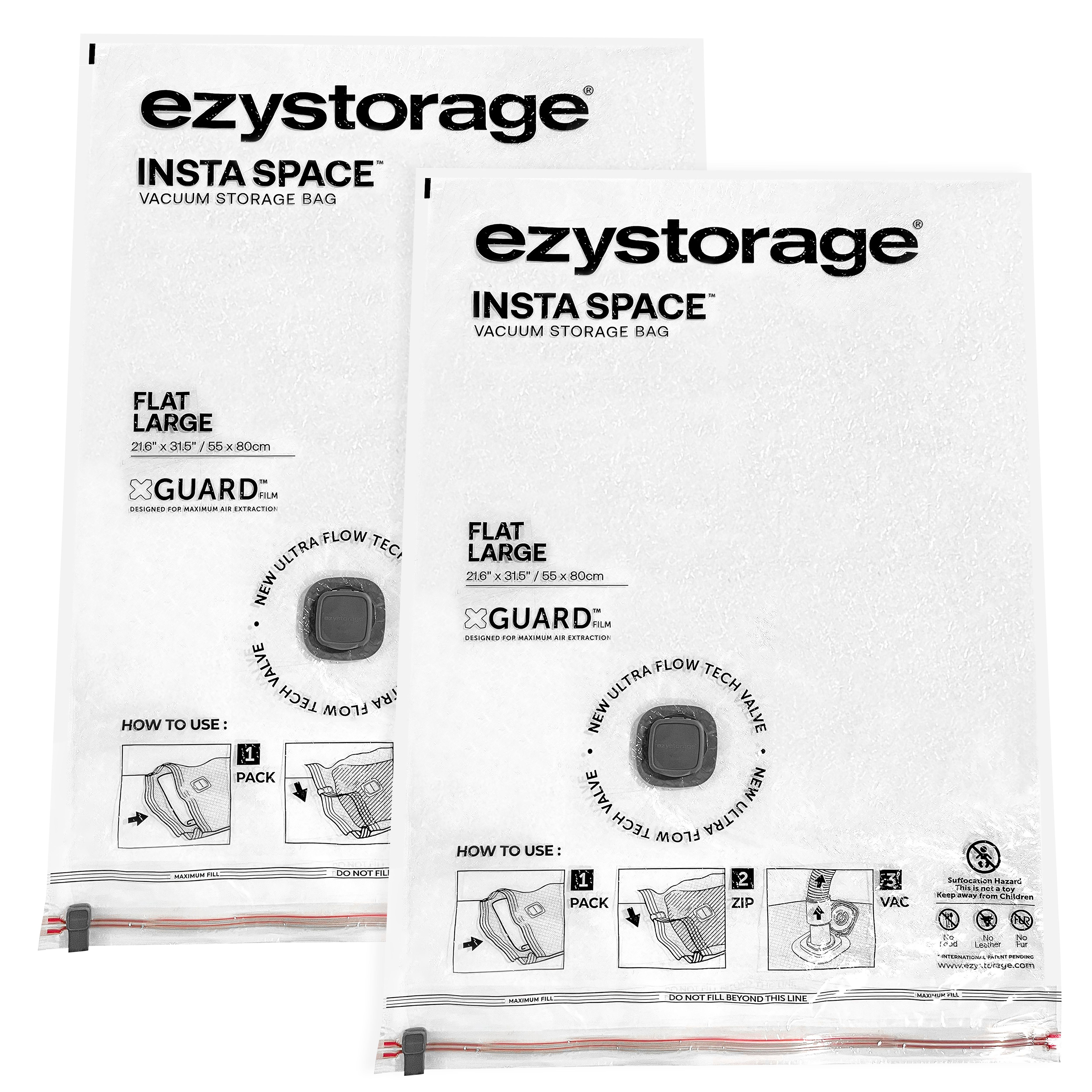 Ezy Storage Insta space Large Vacuum storage bag, Pack of 2