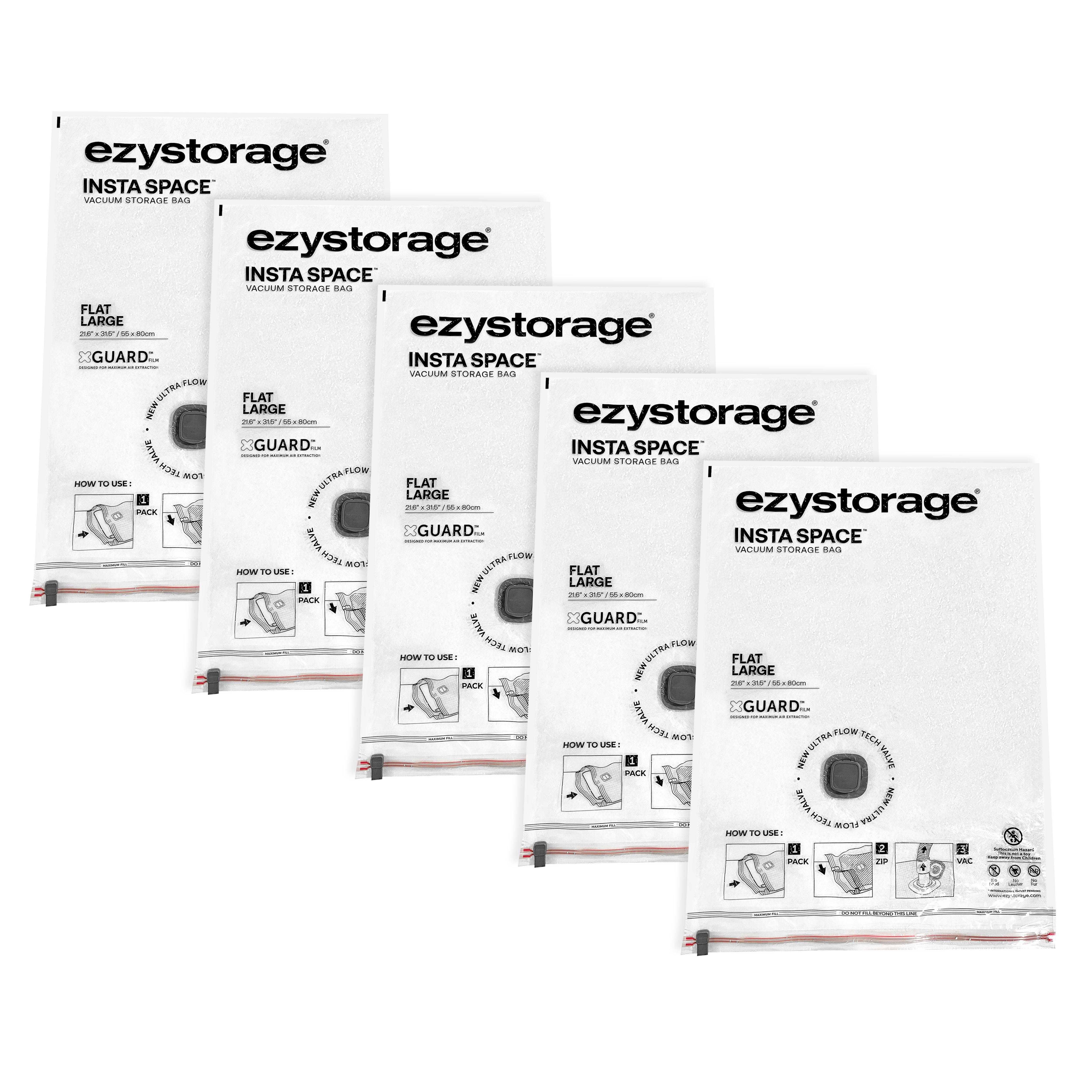 Ezy Storage Insta space Large Vacuum storage bag, Pack of 5
