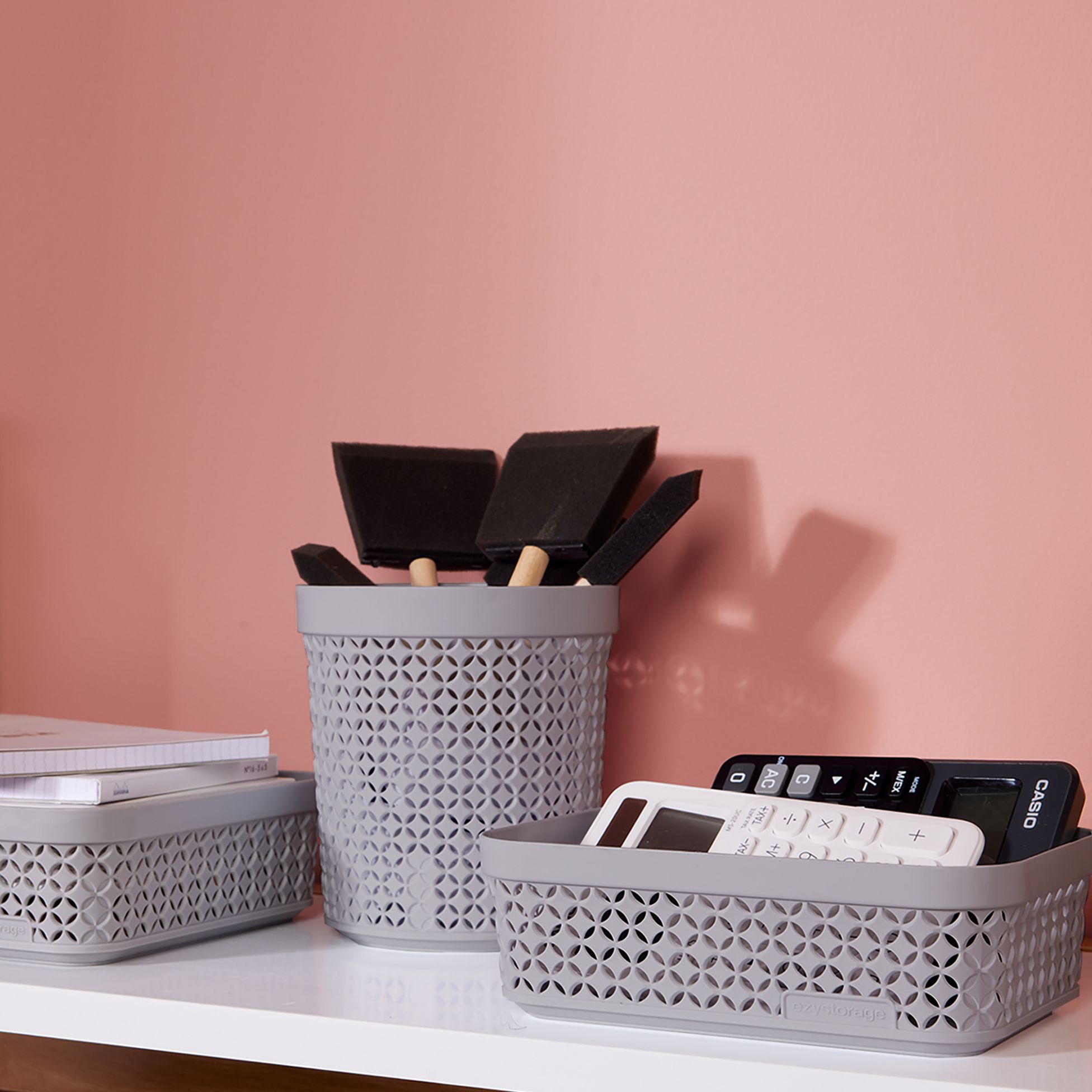 Ezy Storage Mode Matt grey Plastic Nestable Storage basket